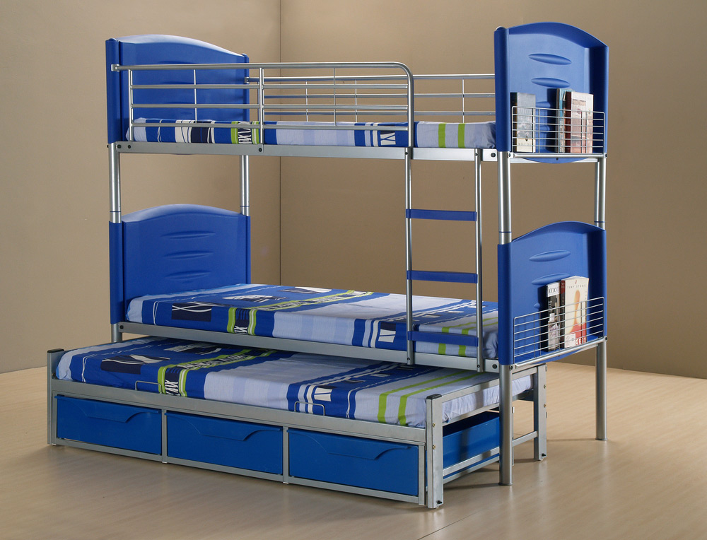 cheap triple bunk bed with mattress