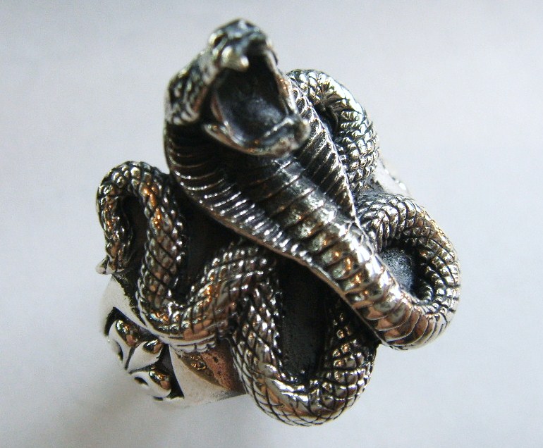 GOTHIC KING COBRA SNAKE VIPER 925 STERLING SILVER RING | eBay