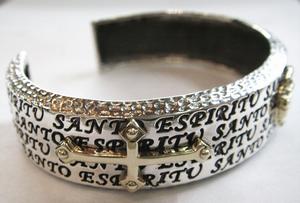 CHRISTIAN CROSS VIRGIN MARY 925 STERLING SILVER BANGLE  