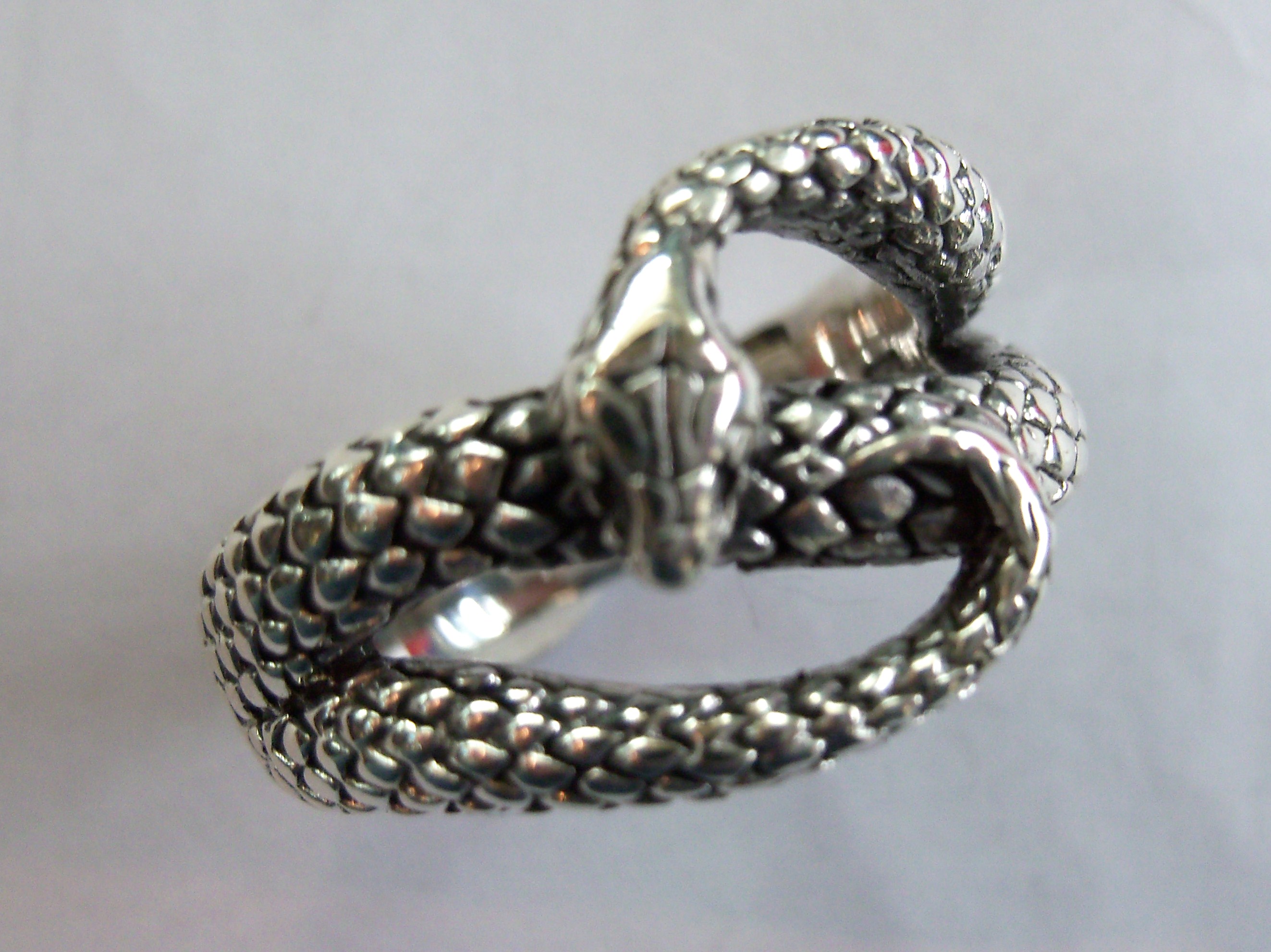 COILED VIPER SNAKE 925 STERLING SILVER RING SATAN VAMPIRE GOTHIC 