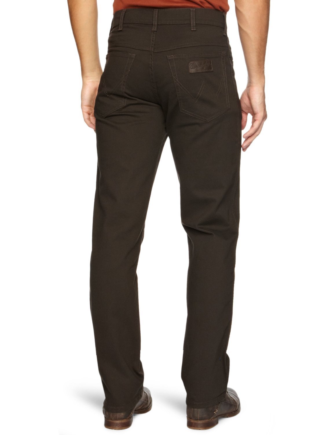 Wrangler Texas Stretch Jeans Mens Dark Brown Regular Fit Soft Fabric ...