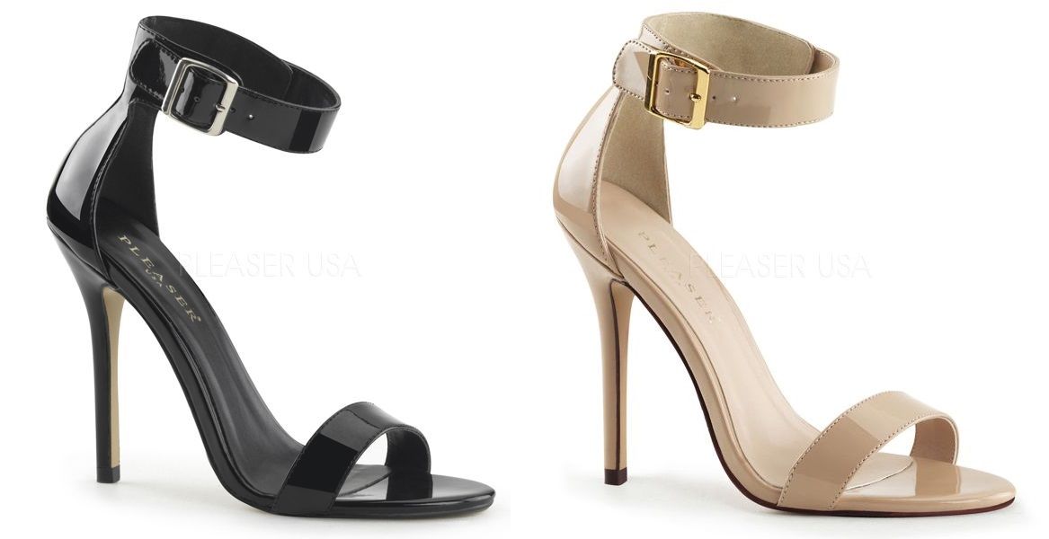 pleaser strappy heels