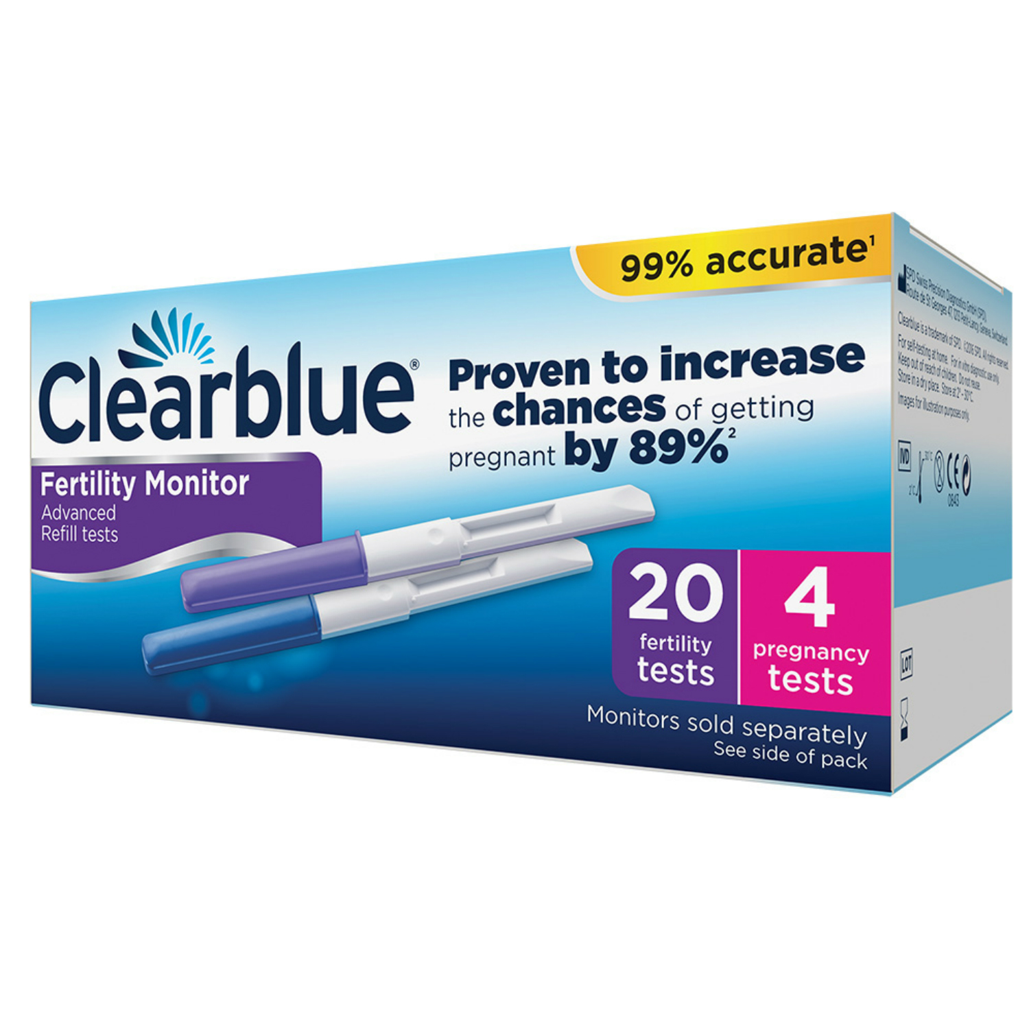 20 Clearblue Advanced Fertility Monitor Sticks Refill + 4 Pregnancy