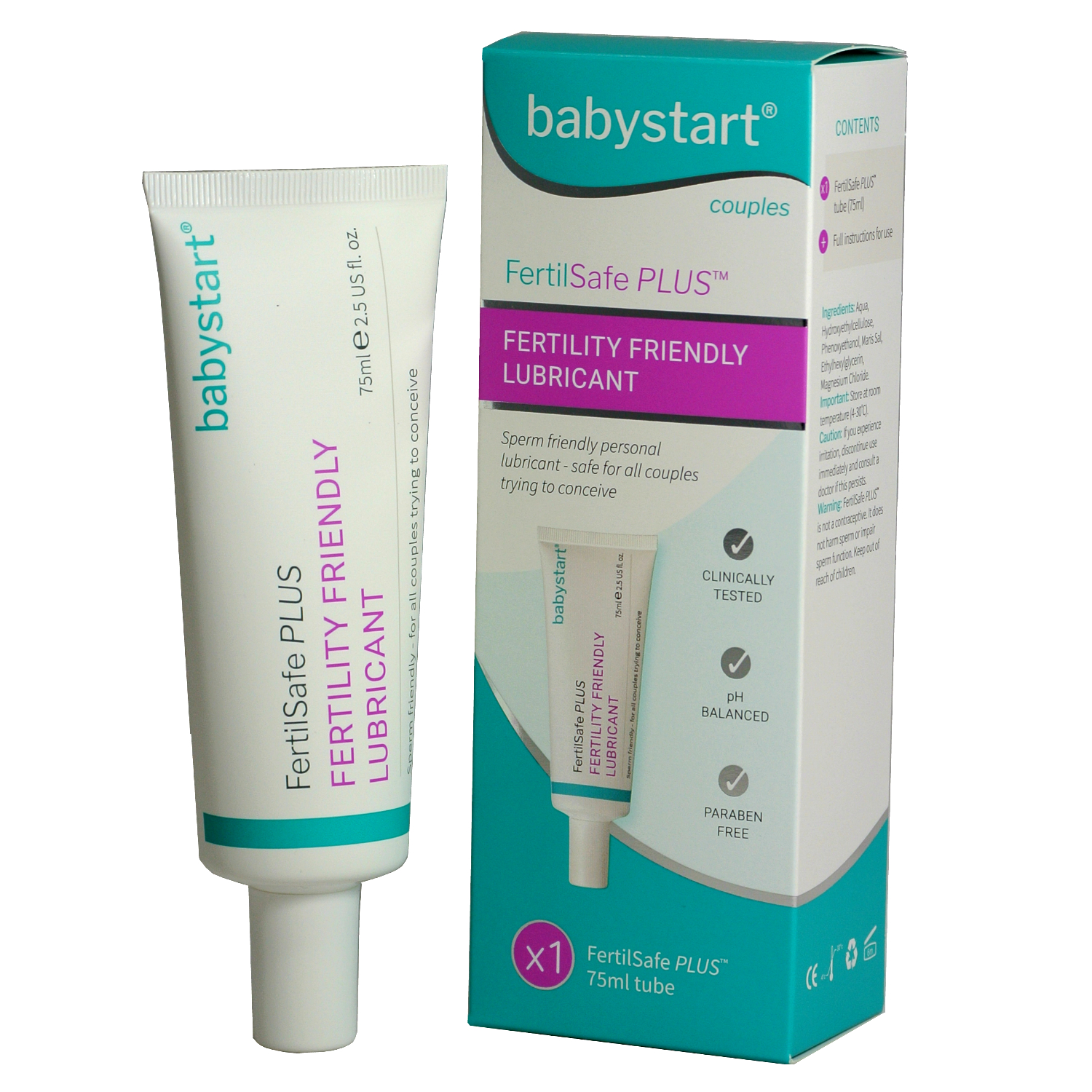 Fertility Friendly Lubricant 75ml Tube Babystart FertilSafe PLUS