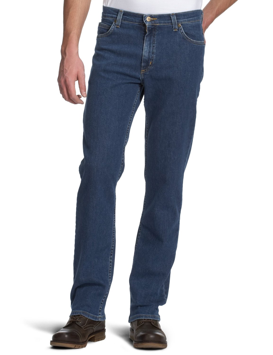 New Mens Lee Brooklyn Denim Jeans Stonewash Dark Blue Black Regular Comfort Fit Ebay 