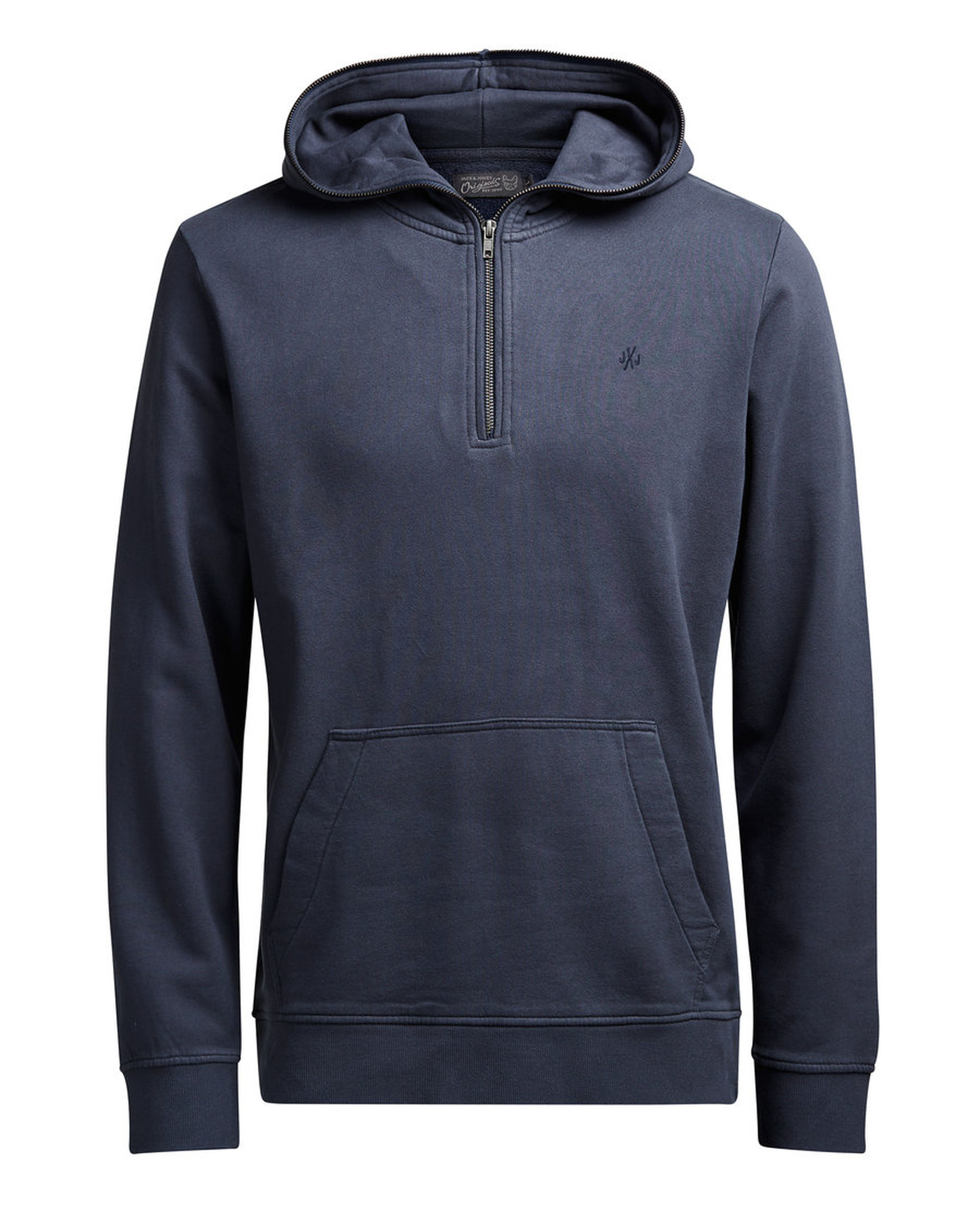 JACK & JONES New Men’s Cotton Half Zip Up Overhead Hooded Sweatshirt ...