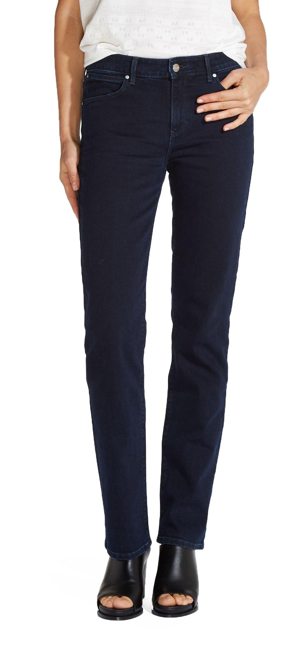 ladies straight leg stretch jeans