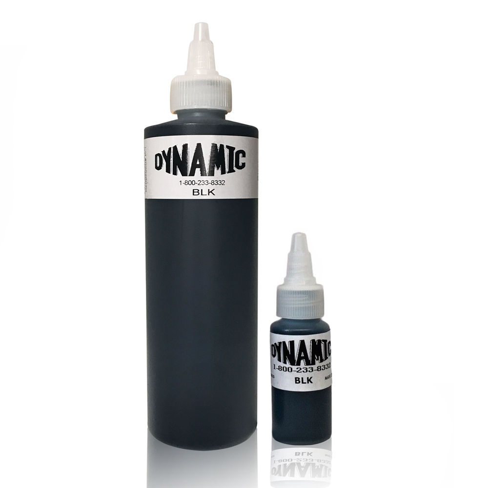 1oz or 8oz DYNAMIC BLACK Tattoo Ink - Original bottle for lining and