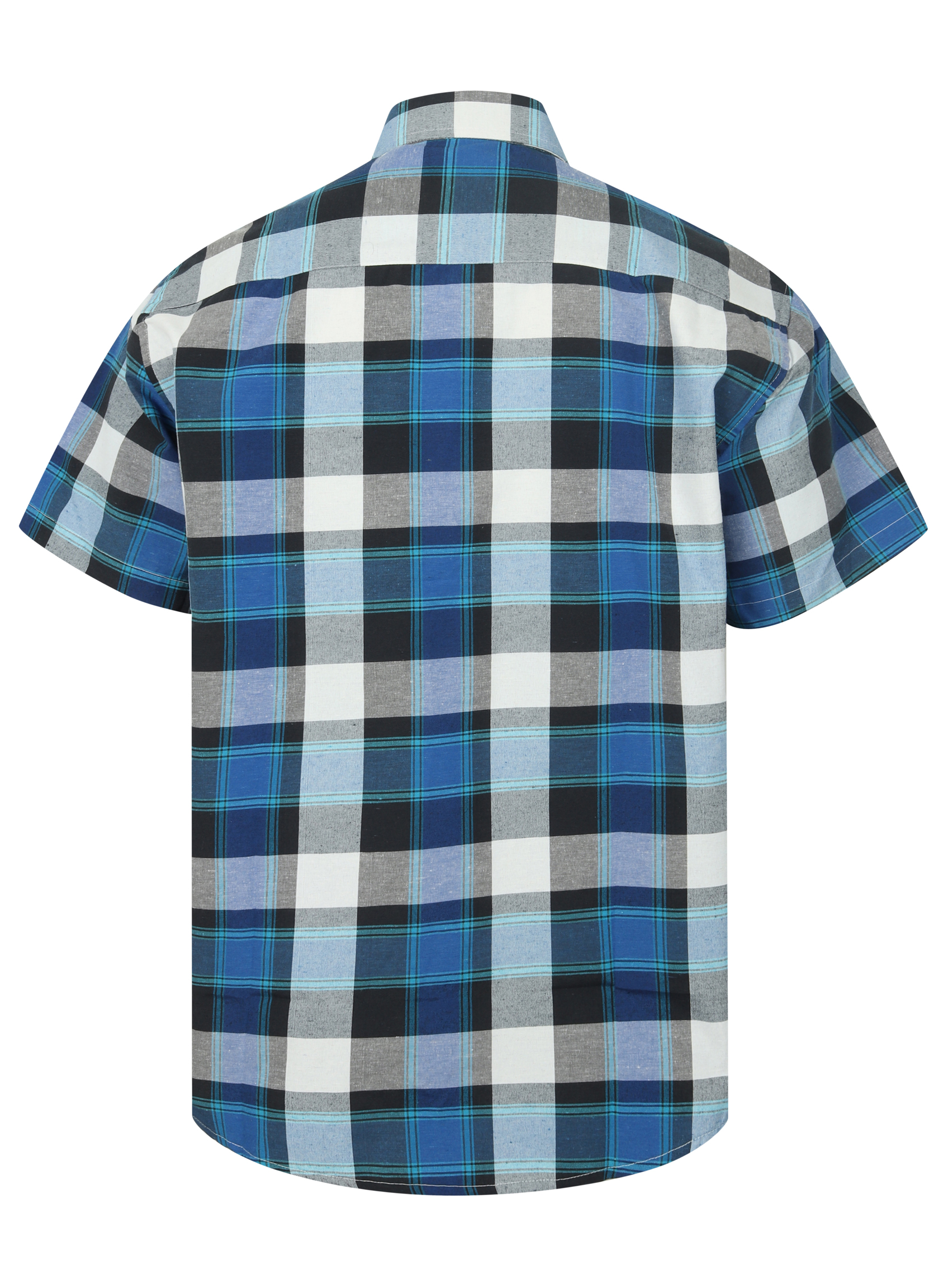 Mens Shirt Short Sleeve Check New Cotton Blend Lightweight Summer Pendeen Beach