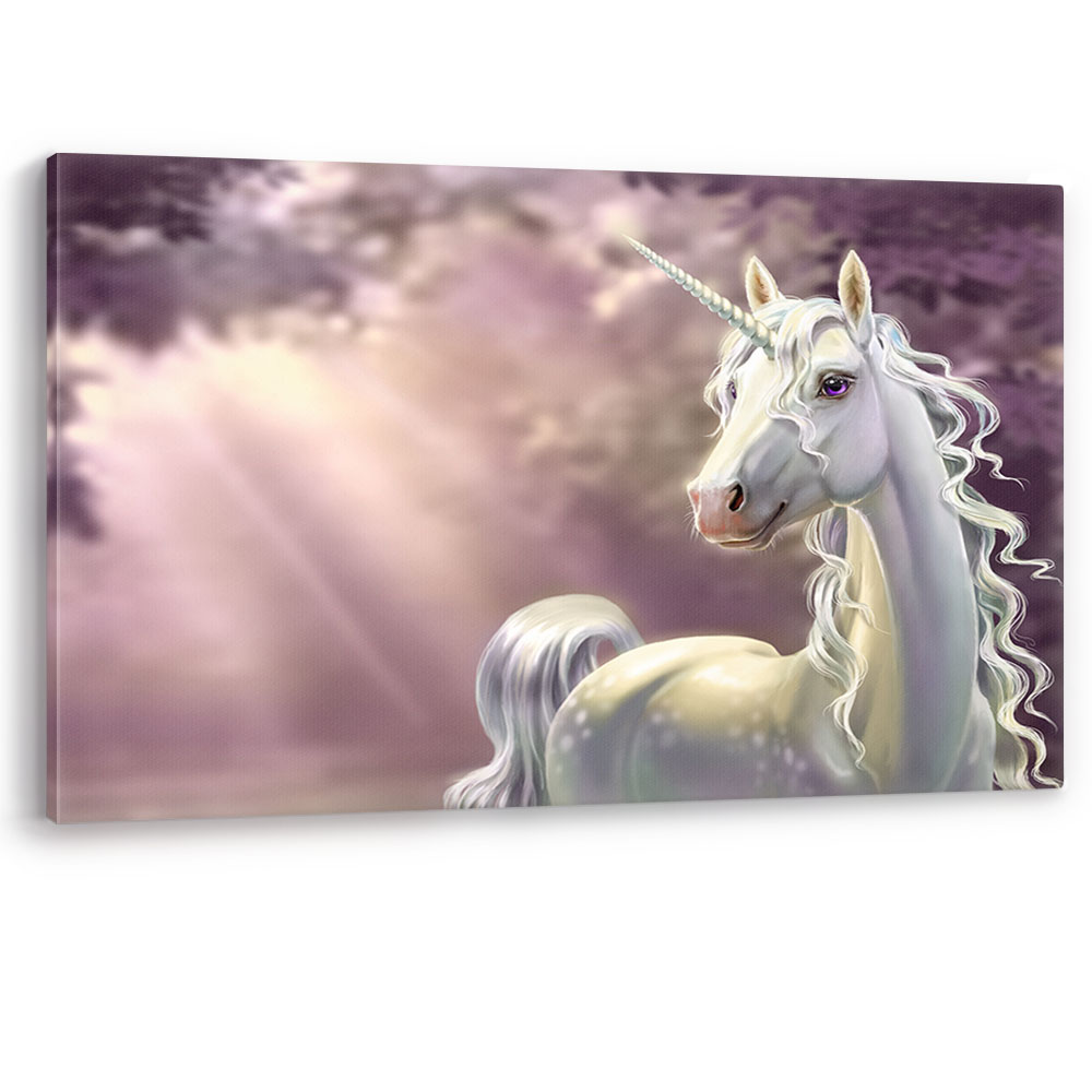 Unicorn close up Canvas Wall Art Picture Print White Horse Mystical
