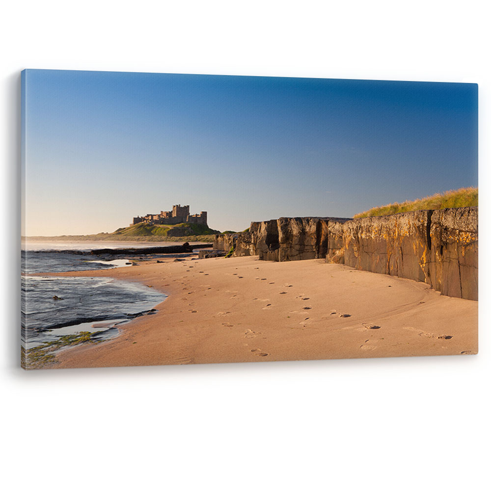 Bamburgh Castle Northumberland Beach Large Canvas Wall Art Picture Print A0 A2 eBay