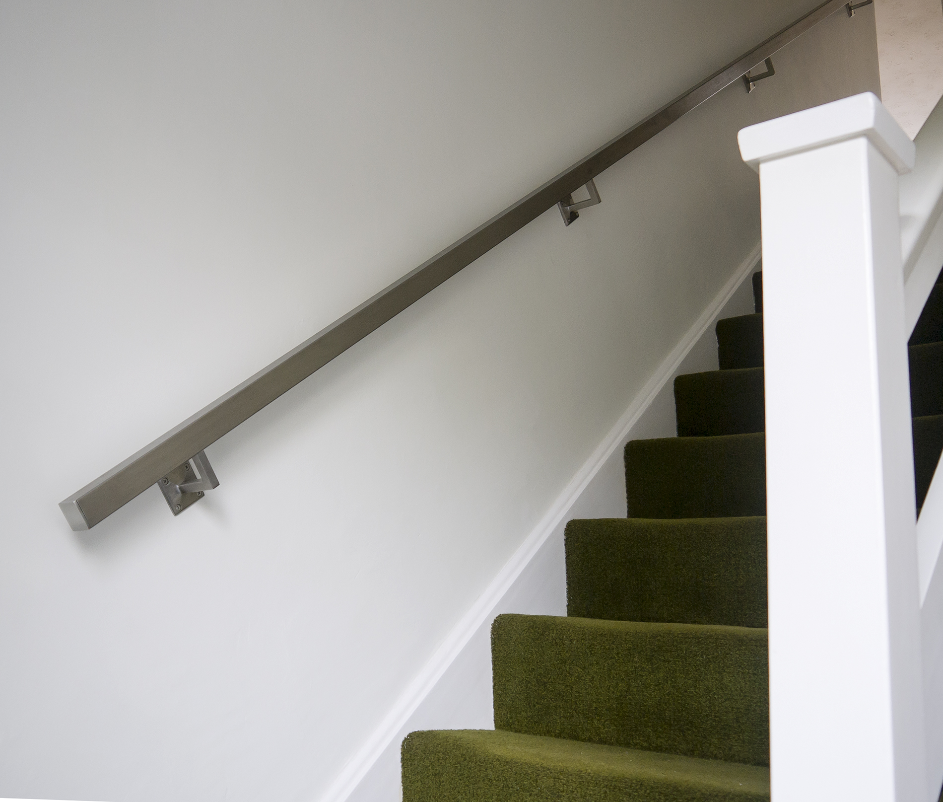 Brushed Stainless Steel Metal Banister Stair Handrail: Pre ...